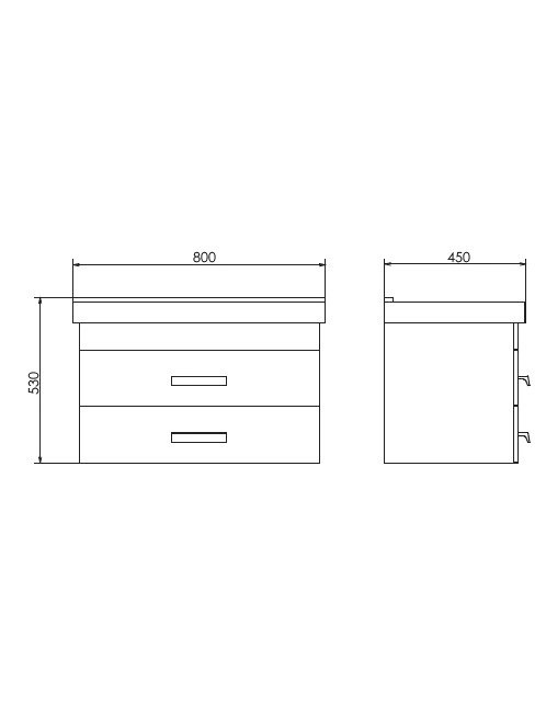 Тумба с раковиной Comforty Никосия 80П подвесная, темный дуб, с раковиной Fest 80