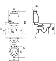 Детский унитаз-компакт Creavit Cocuk CK311 белый