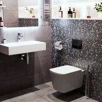 Система инсталляции для унитазов Lavinia Boho RelFix 77020045 5 в 1 с кнопкой смыва и дозатором, матовый черный, хром