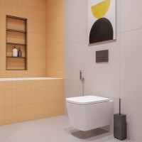 Система инсталляции для унитазов Lavinia Boho RelFix 77020045 5 в 1 с кнопкой смыва и дозатором, матовый черный, хром