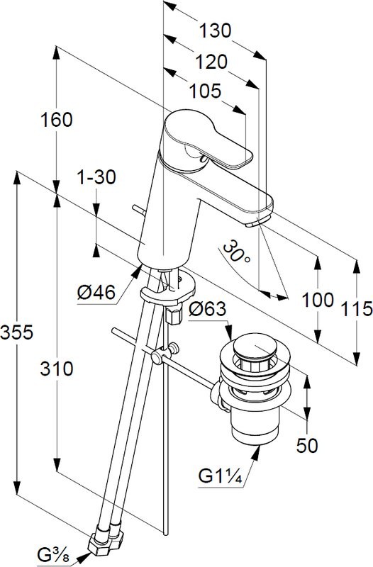 Смеситель для раковины Kludi Pure&Easy 372909165