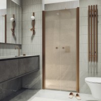 Душевая дверь в нишу Maybahglass MGD-442-2 99 см, профиль матовая бронза, стекло бронза матовая