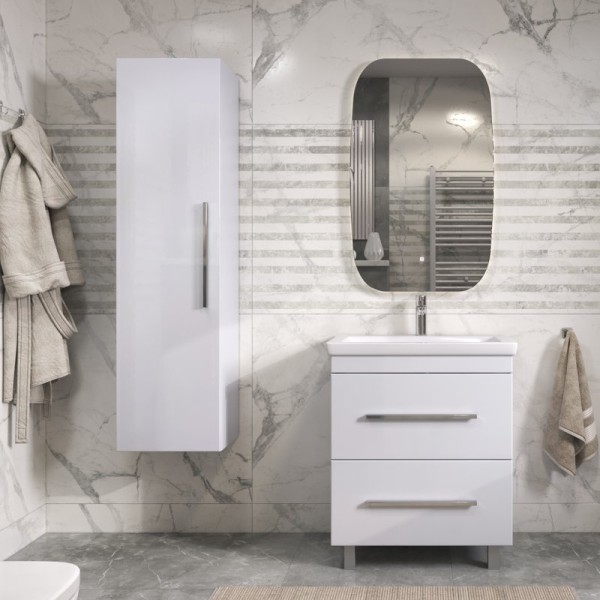 Мебель для ванной комнаты Vigo Land 70 напольная, белая, раковина Como 70