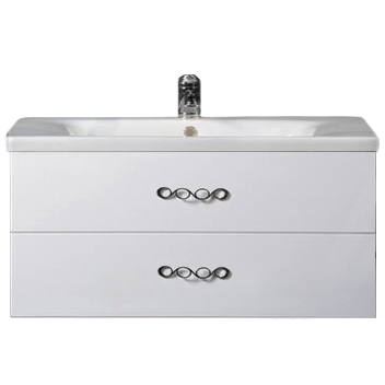 Тумба с раковиной Armadi Art NeoArt 100 white с ручками Wave хром