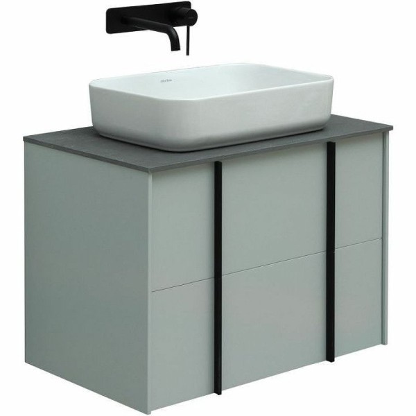 Тумба под раковину со столешницей Allen Brau Reality 70 подвесная, папирус матовый, столешница графит структ