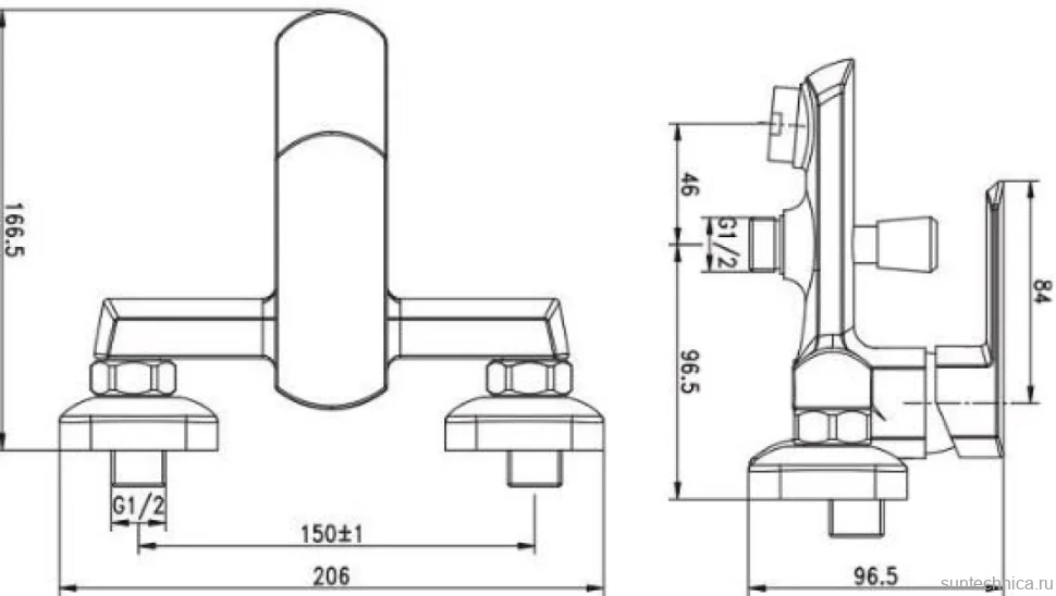Смеситель для ванны с душем Aquanet Cinetic AF120-20С
