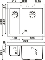 Мойка кухонная Omoikiri Bosen 59-2A-GB графит