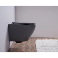 Комплект 3 в 1 Унитаз подвесной Esbano Azalea ESUPAZALGM + Инсталляция Fram + Кнопка ESINMTK60ST цвет сатин