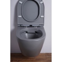 Комплект 3 в 1 Унитаз подвесной Esbano Azalea ESUPAZALGM + Инсталляция Fram + Кнопка ESINMTK60ST цвет сатин