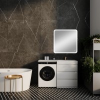 Мебель для ванной комнаты Style Line Даллас 130 R Люкс Plus напольная, белая, 3 ящика, зеркало DIWO Коломна