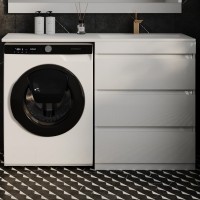 Мебель для ванной комнаты Style Line Даллас 130 R Люкс Plus напольная, белая, 3 ящика, зеркало DIWO Коломна