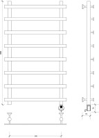 Полотенцесушитель электрический Secado Понтида 1, R 100x60 см, подключение справа, матовый черный, лесенка