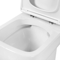 Унитаз-компакт напольный BelBagno Aurora BB8604CPR/SC безободковый, с микролифтом, бачок BB8604T
