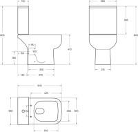 Унитаз-компакт напольный BelBagno Aurora BB8604CPR/SC безободковый, с микролифтом, бачок BB8604T