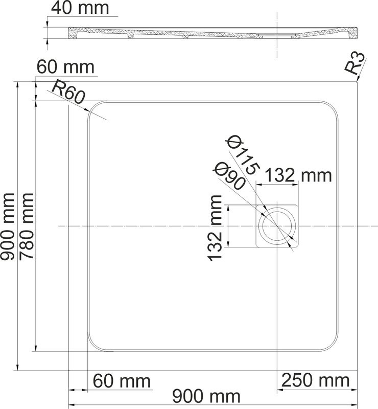 Поддон для душа Wasserkraft Neime 19T03 90x90, с сифоном