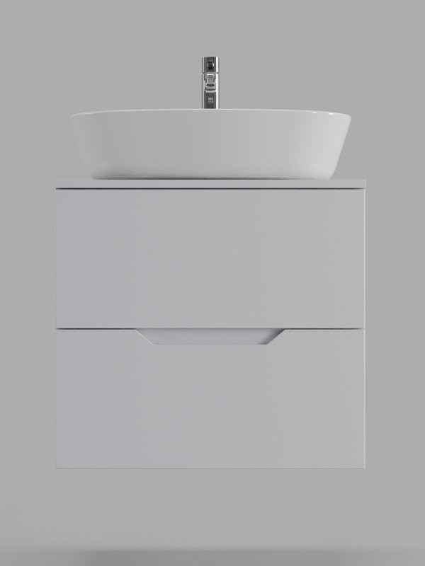 Мебель для ванной комнаты Orange Line 60 подвесная, 2 ящика, матовая белая с раковиной B08-500W