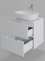 Мебель для ванной комнаты Orange Line 60 подвесная, 2 ящика, матовая белая с раковиной B08-500W