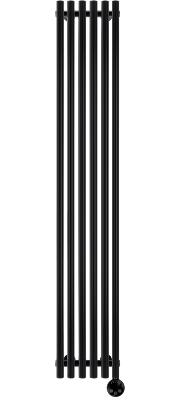 Полотенцесушитель электрический Secado Бергамо плюс 6 1800/300 180x35 см, подключение справа, матовый черный, I-образный