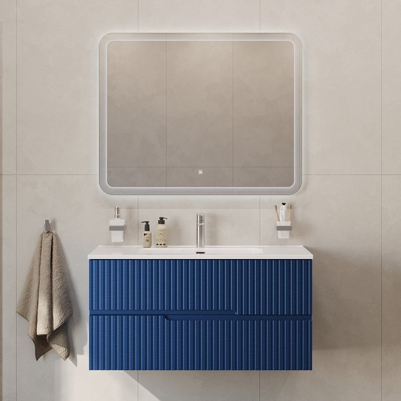 Мебель для ванной комнаты Cezares Duet 100 sapfiro, раковина Cezares CZR-8095-100