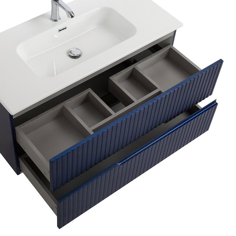 Мебель для ванной комнаты Cezares Duet 100 sapfiro, раковина Cezares CZR-8095-100