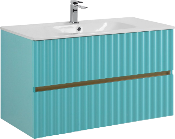 Тумба под раковину Art&Max Elegant 100 подвесная, светло-зеленая матовая