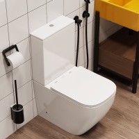 Унитаз-компакт напольный Ceruttispa Mimi 8707 безободковый, с микролифтом