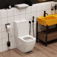 Унитаз-компакт напольный Ceruttispa Mimi 8707 безободковый, с микролифтом
