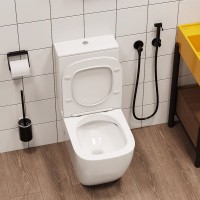Унитаз-компакт напольный Ceruttispa Mimi 8707 безободковый, с микролифтом