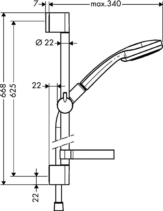 Душевой гарнитур Hansgrohe Croma 100 Multi 27775000 Unica C