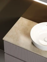 Тумба с раковиной Sancos Snob T 100 см, doha soft, столешница бежевая, раковина CN6013