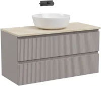 Тумба с раковиной Sancos Snob T 100 см, doha soft, столешница бежевая, раковина CN6013