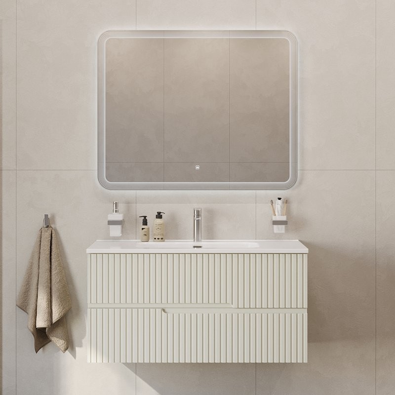 Мебель для ванной комнаты Cezares Duet 100 альпака брашированная, раковина Cezares CZR-8095-100