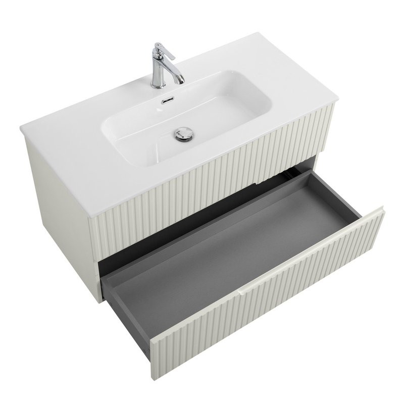 Мебель для ванной комнаты Cezares Duet 100 альпака брашированная, раковина Cezares CZR-8095-100