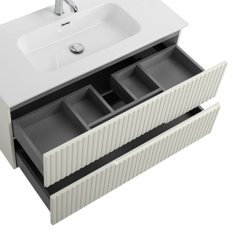 Мебель для ванной комнаты Cezares Duet 100 альпака брашированная, раковина Cezares CZR-8095-100