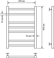 Полотенцесушитель водяной Comfysan Pioli-K W-6 60х40 60x45 см, хром, лесенка