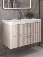 Тумба с раковиной Comforty Ангара 90П подвесная, дуб латте