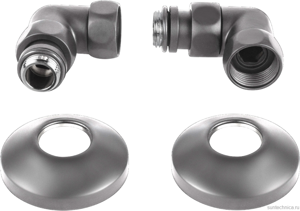 Полотенцесушитель водяной Secado Понтида 1 К 80x60 см, графит, лесенка