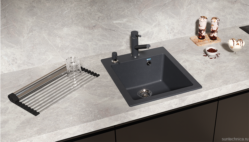 Мойка кухонная Ulgran U-404 -343 антрацит