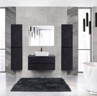 Тумба с раковиной Cezares Molveno 46 100 nero, со столешницей