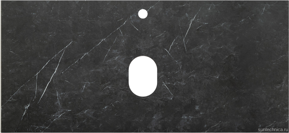 Тумба с раковиной Cezares Molveno 46 100 nero, со столешницей