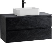 Тумба с раковиной Cezares Molveno 46 100 nero, со столешницей