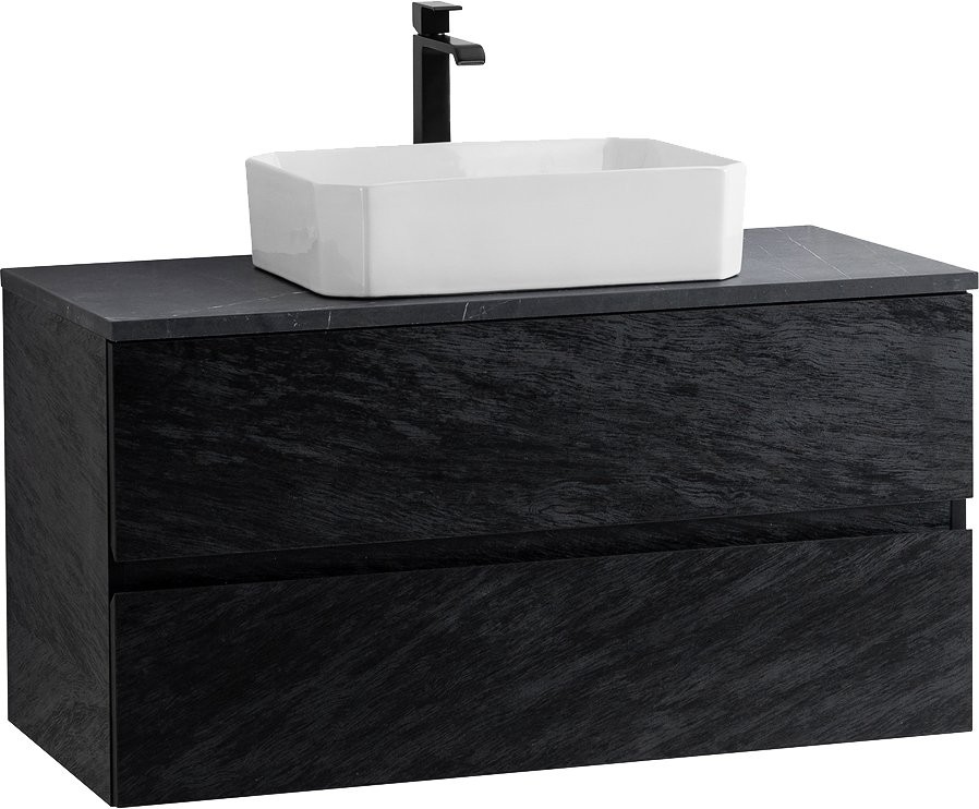 Тумба с раковиной Cezares Molveno 46 100 nero, со столешницей