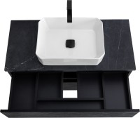 Тумба с раковиной Cezares Molveno 46 100 nero, со столешницей