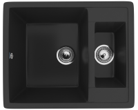 Мойка кухонная Ulgran U-106 344 ультра-черная + дозатор U-02 ультра-черный