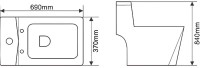 Унитаз-моноблок напольный Melana MLN 2007 безободковый, с мифролифтом