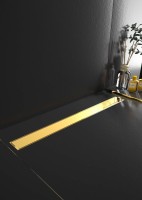 Душевой трап (лоток) Boheme Premium Linear 80 см, золото