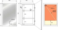 Зеркало-шкаф Style Line Квартет 50 L с подсветкой Зеркало-шкаф Style Line Квартет 50 L с подсветкой