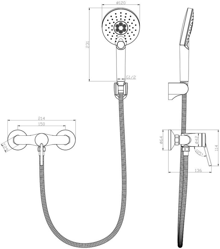 Смеситель для душа Lemark Minima LM3803C