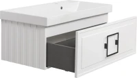 Тумба с раковиной La Fenice Cubo 90 R, белая, ручка черная