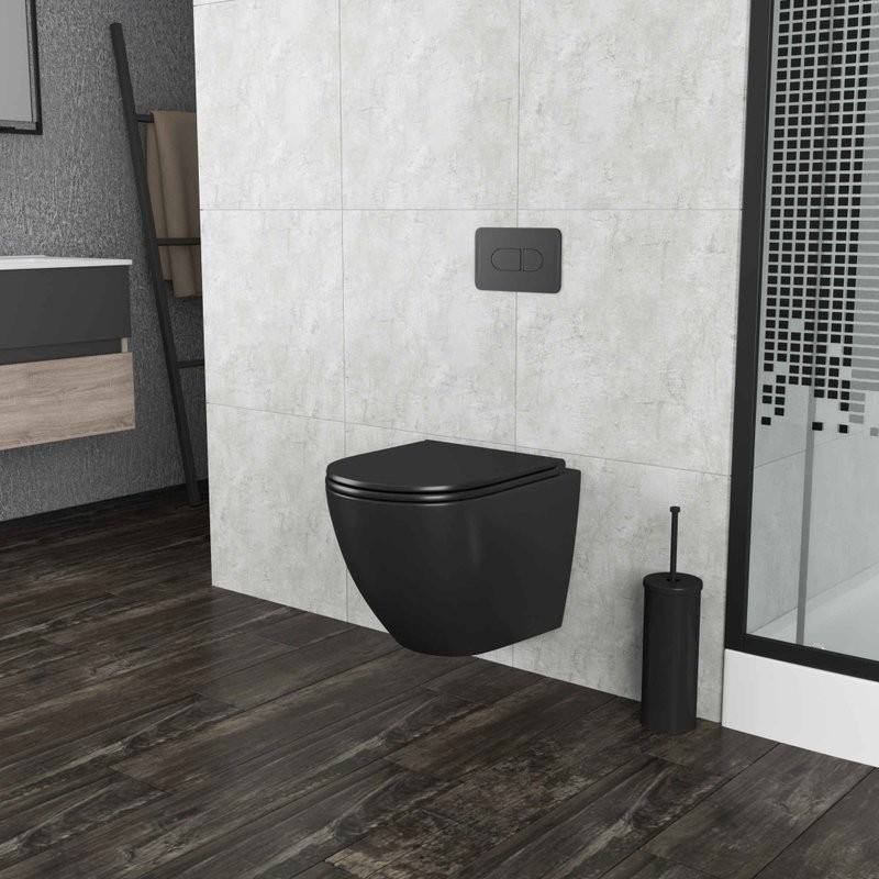 Унитаз подвесной Grossman GR-4457BMS с микролифтом, черный матовый